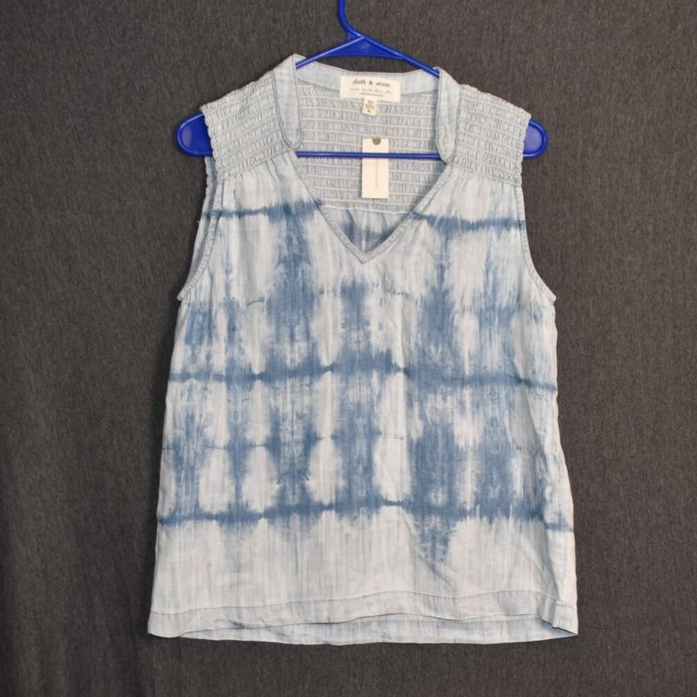 NEW with Flaw Cloth & Stone by Anthropologie Women's XS V-Neck Tank Top Tie Dye